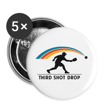 Dritter Shot Drop Badminton Silhouette - Buttons groß 56 mm (5er Pack) - Weiß - Vorne