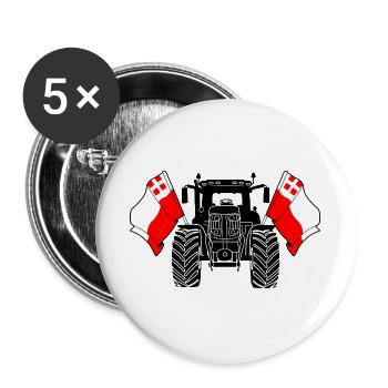 Utrecht_Tractor_Pride - Buttons groß 56 mm (5er Pack) - Weiß - Vorne