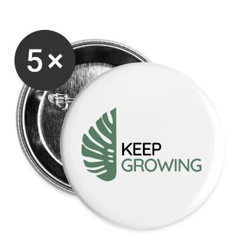 Monstera – Weiter wachsen - Buttons groß 56 mm (5er Pack) - Weiß - Vorne