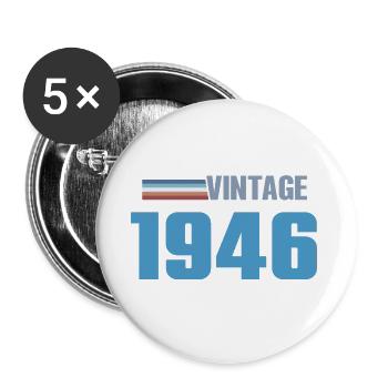 Tee 80 Ans Space Né(e) 1946 - Lot de 5 grands badges (56 mm) - blanc - Devant