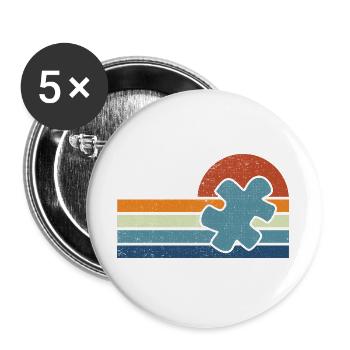 Vintage Autism Sunset - Buttons groß 56 mm (5er Pack) - Weiß - Vorne