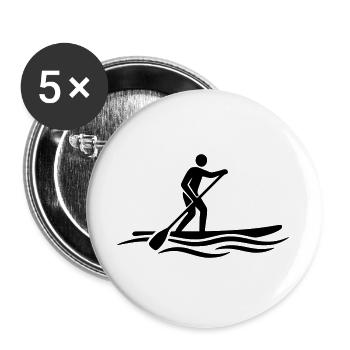 Stand Up Paddle SUP Board Sports Nautiques Lac - Lot de 5 grands badges (56 mm) - blanc - Devant