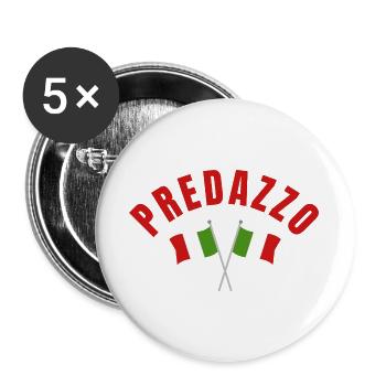 Predazzo Italienische Flaggen - Buttons groß 56 mm (5er Pack) - Weiß - Vorne