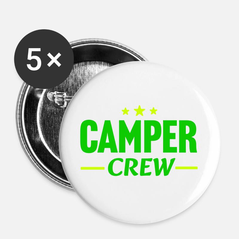 Camper Crew - Buttons groß 56 mm (5er Pack) - Weiß