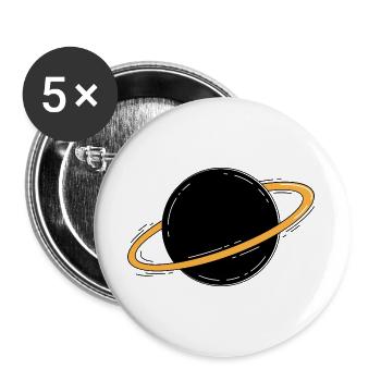Saturne Planet Space Minimalist - Lot de 5 grands badges (56 mm) - blanc - Devant