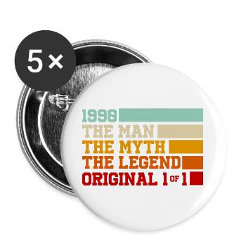 1930s Legend Typography - Buttons large 2.2''/56 mm (5-pack) - white - Front