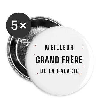 Meilleur Grand Frère Galaxie - Lot de 5 grands badges (56 mm) - blanc - Devant