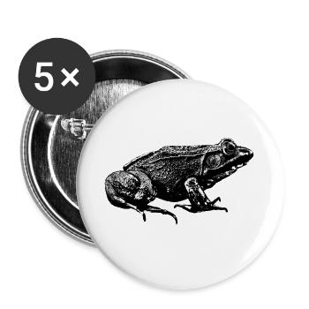 Graphic of a real frog in profile - Buttons large 2.2''/56 mm (5-pack) - white - Front