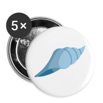 Blue shell spiral design - Buttons large 2.2''/56 mm (5-pack) - white - Front