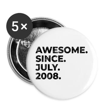 Depuis juillet 2008 – Incroyable faute de frappe vintage - Lot de 5 grands badges (56 mm) - blanc - Devant