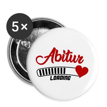 Abitur Heart Script - Buttons large 2.2''/56 mm (5-pack) - white - Front