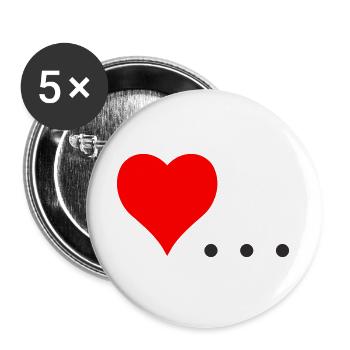Heart with Three Dots – Symbol Design - Buttons large 2.2''/56 mm (5-pack) - white - Front