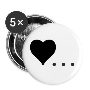 Cœur à trois points – Conception de symboles - Lot de 5 grands badges (56 mm) - blanc - Devant