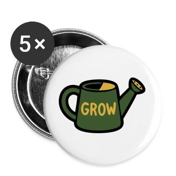 L’arrosage peut faire pousser des plantes jardinières - Lot de 5 grands badges (56 mm) - blanc - Devant