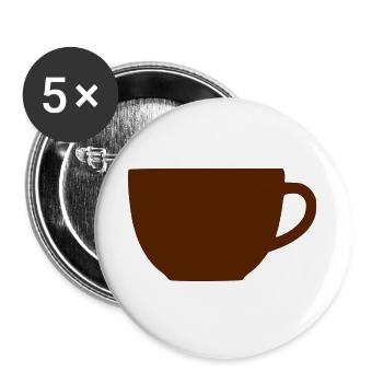Cadeau de tasse de café Tasse d’espresso - Lot de 5 grands badges (56 mm) - blanc - Devant