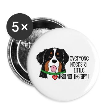 Bernese Mountain Dog Little Berner Therapy Humor - Buttons large 2.2''/56 mm (5-pack) - white - Front