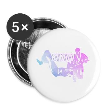 Dynamic Aikido Women Nage No Jo Silhouette - Buttons large 2.2''/56 mm (5-pack) - white - Front