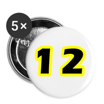 12 Number Symbol - Buttons large 2.2''/56 mm (5-pack) - white - Front