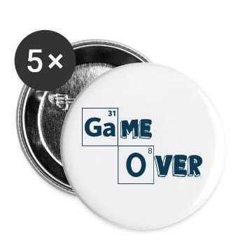 Game over games shirt - Buttons large 2.2''/56 mm (5-pack) - white - Front