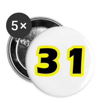 31 Number symbol - Buttons large 2.2''/56 mm (5-pack) - white - Front