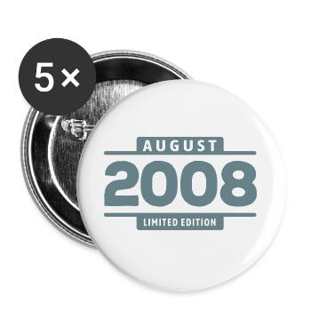 Limited Edition August 2008 Geburtstag Geschenk - Buttons groß 56 mm (5er Pack) - Weiß - Vorne