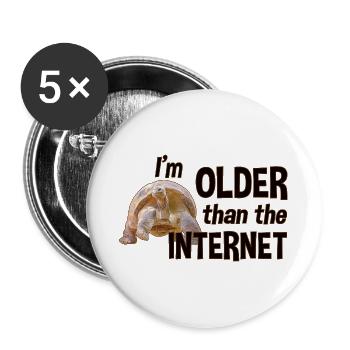 I'm older than the Internet - Turtle - Buttons large 2.2''/56 mm (5-pack) - white - Front