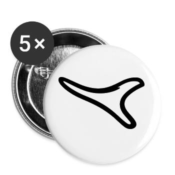 boomerang - Lot de 5 grands badges (56 mm) - blanc - Devant