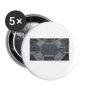 Géométrie des intersections urbaines - Lot de 5 grands badges (56 mm) - blanc - Devant