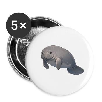 Manatee - Buttons large 2.2''/56 mm (5-pack) - white - Front