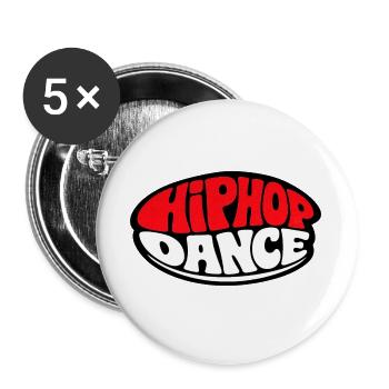 Hip Hop Dance Red Oval Graffiti Style Logo Art - Buttons groß 56 mm (5er Pack) - Weiß - Vorne