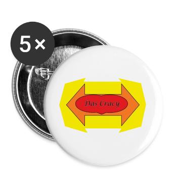 Das Crazy Comic-Arcade Design - Buttons groß 56 mm (5er Pack) - Weiß - Vorne