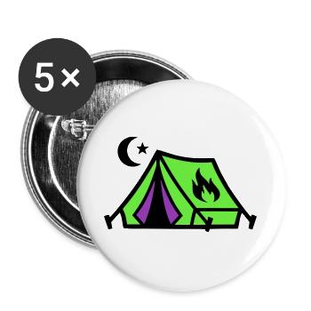 Tent Campfire Festival Icon - Buttons large 2.2''/56 mm (5-pack) - white - Front