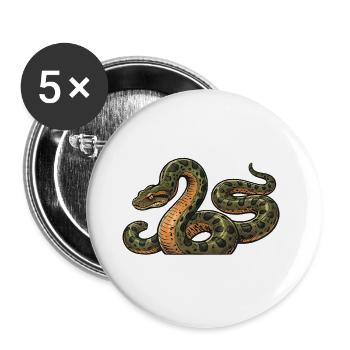 Anaconda rétro - Lot de 5 grands badges (56 mm) - blanc - Devant