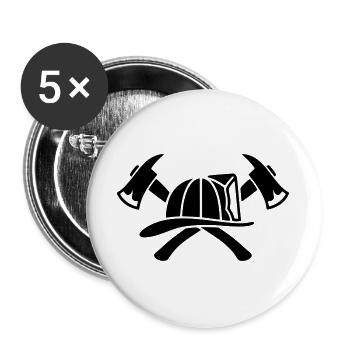 Firefighter Helmet Aexte Silhouette - Buttons large 2.2''/56 mm (5-pack) - white - Front