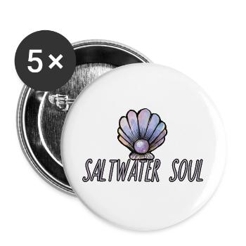 Art de la coquille d’âme salée - Lot de 5 grands badges (56 mm) - blanc - Devant