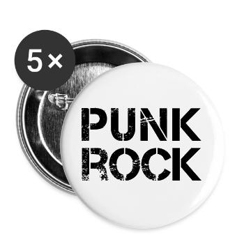 Punkrock-Logo - Buttons groß 56 mm (5er Pack) - Weiß - Vorne
