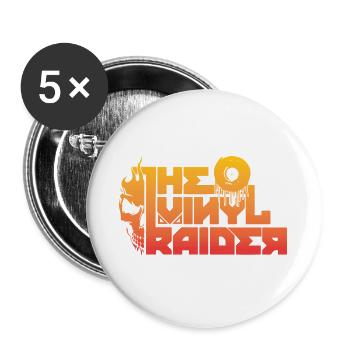 VinylRaider Merch - Buttons large 2.2''/56 mm (5-pack) - white - Front