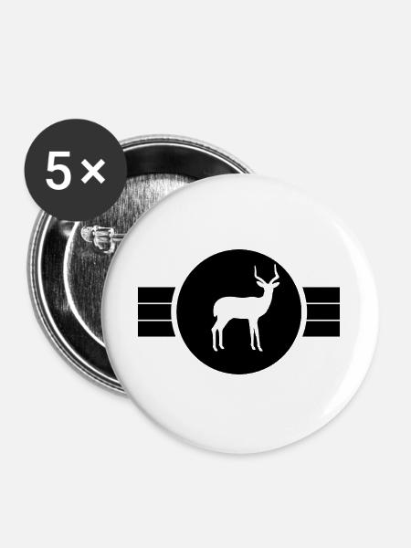 Antilope Silhouette - Buttons groß 56 mm (5er Pack) - Weiß