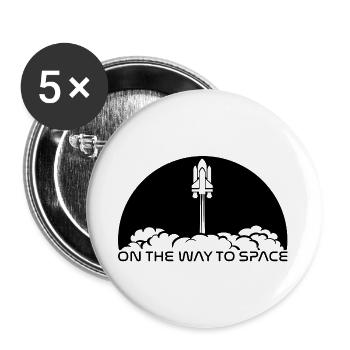Start unter schwarzer Sonne - Buttons groß 56 mm (5er Pack) - Weiß - Vorne