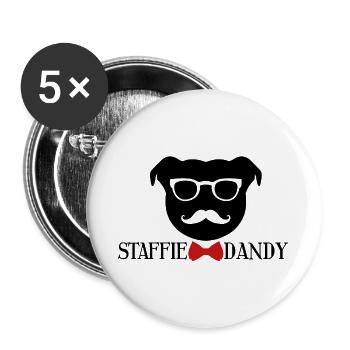 The Dandy Staffie - 010 - Buttons large 2.2''/56 mm (5-pack) - white - Front