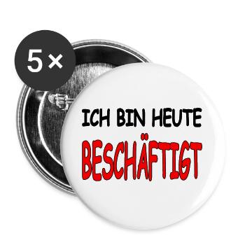 Beschäftigt - Buttons groß 56 mm (5er Pack) - Weiß - Vorne