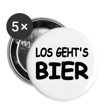 Bier - Buttons groß 56 mm (5er Pack) - Weiß - Vorne