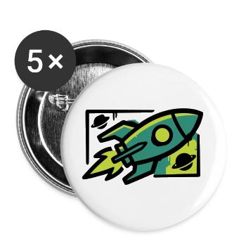 Rocket Graffiti Graphic - Buttons large 2.2''/56 mm (5-pack) - white - Front