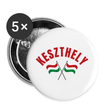 Keszthely Hungarian Flags  - Buttons large 2.2''/56 mm (5-pack) - white - Front