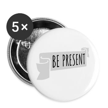 Be present at the moment here and now Quote Text - Buttons large 2.2''/56 mm (5-pack) - white - Front