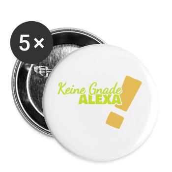 Spruch Alexa - Buttons groß 56 mm (5er Pack) - Weiß - Vorne