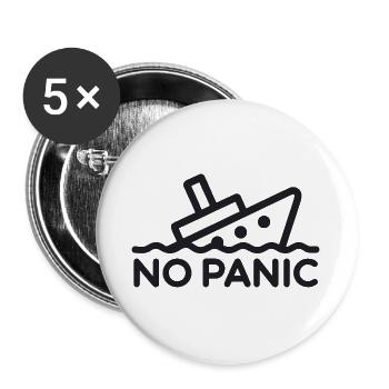 No Panic - Buttons large 2.2''/56 mm (5-pack) - white - Front