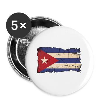 Cuban Flag - Buttons large 2.2''/56 mm (5-pack) - white - Front