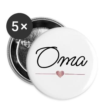 Grandma Heart Gift Best Grandmother - Buttons large 2.2''/56 mm (5-pack) - white - Front
