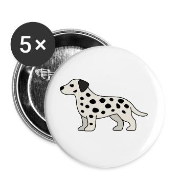 Conception des taches dalmates - Lot de 5 grands badges (56 mm) - blanc - Devant